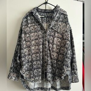 We The Free Printed Denim Button Down